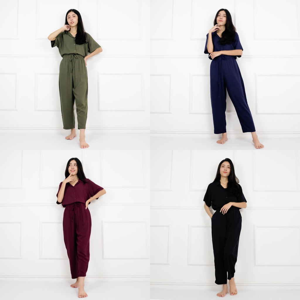 Baju Setelan Piyama HnM Wanita Bahan Rayon Pajamas Set Setelan Wanita Part 2