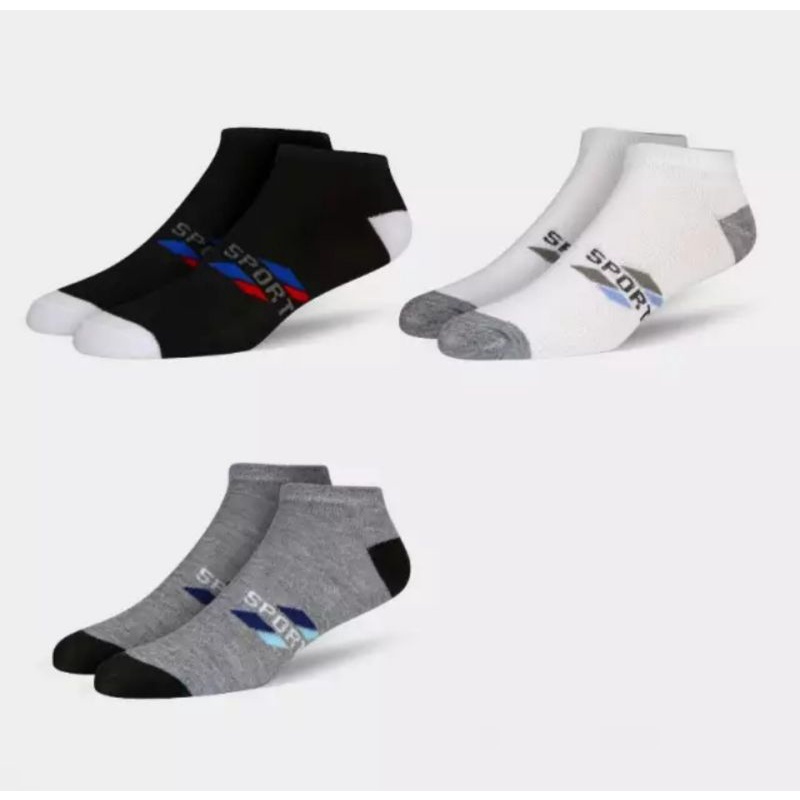 3 pasang kaos kaki olahraga pendek motif sematakaki sport socks import