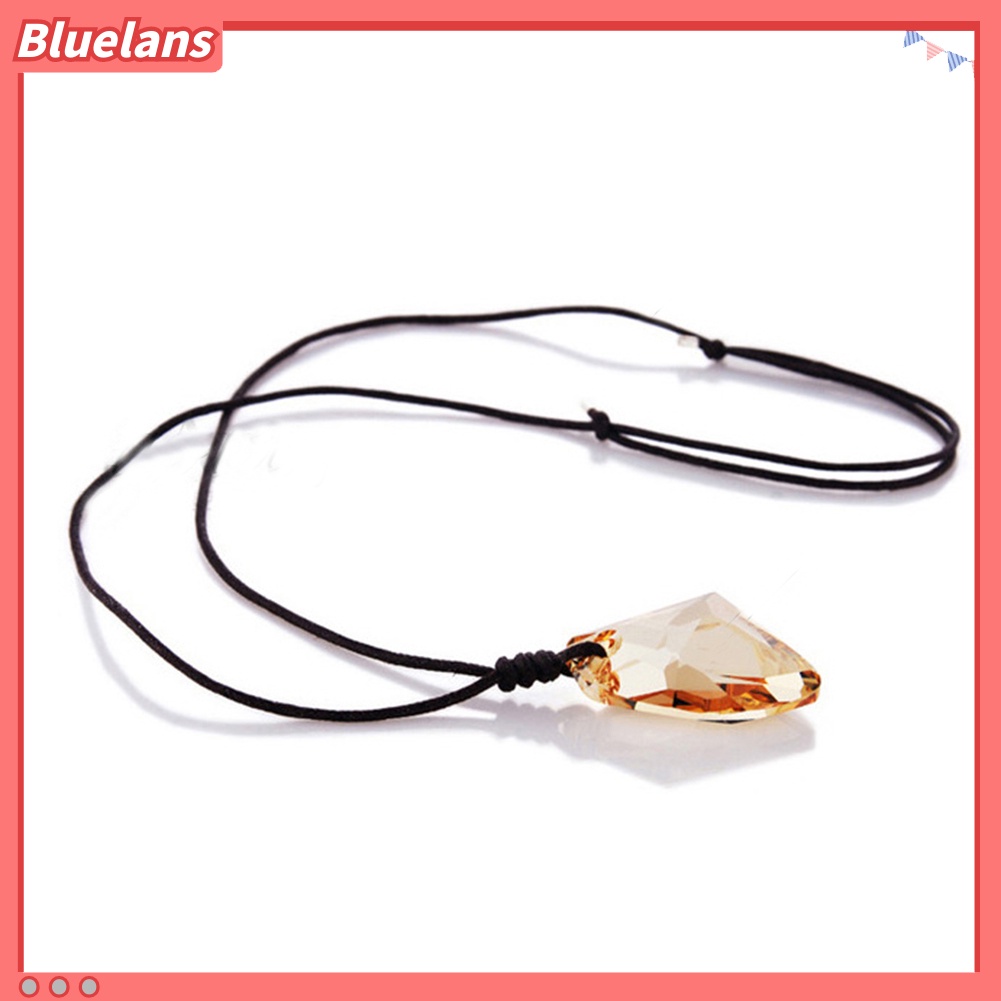 Bluelans Fashion Men Women Faux Crystal Pendant Adjustable Rope Necklace Jewelry Gift