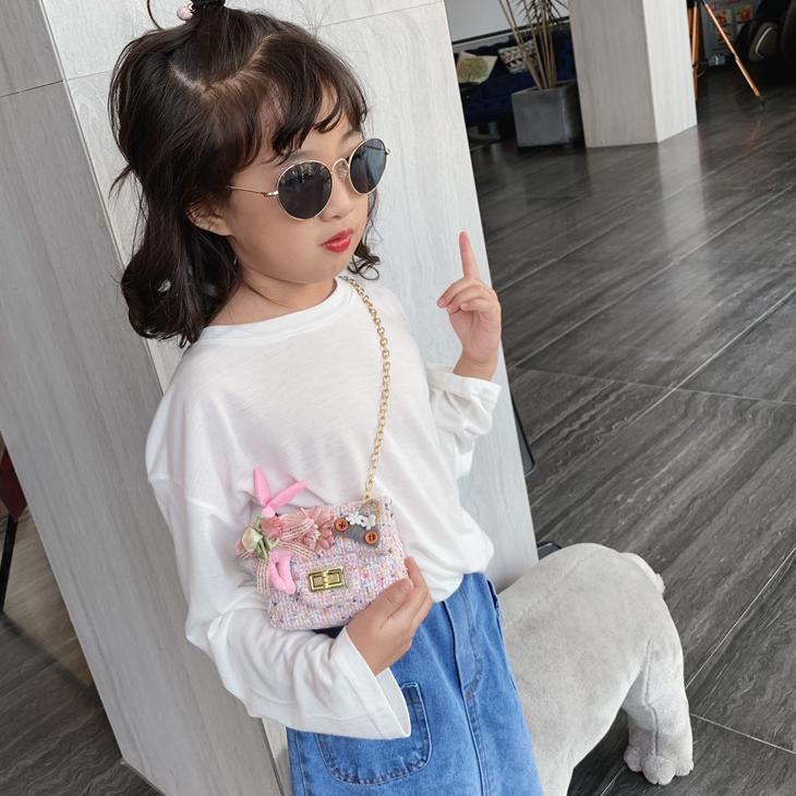 Stok Terbatas ￼Tas Anak Perempuan Selempang Chain Korea Fashion / ￼TAS SELEMPANG MINI ANAK KOREA / S