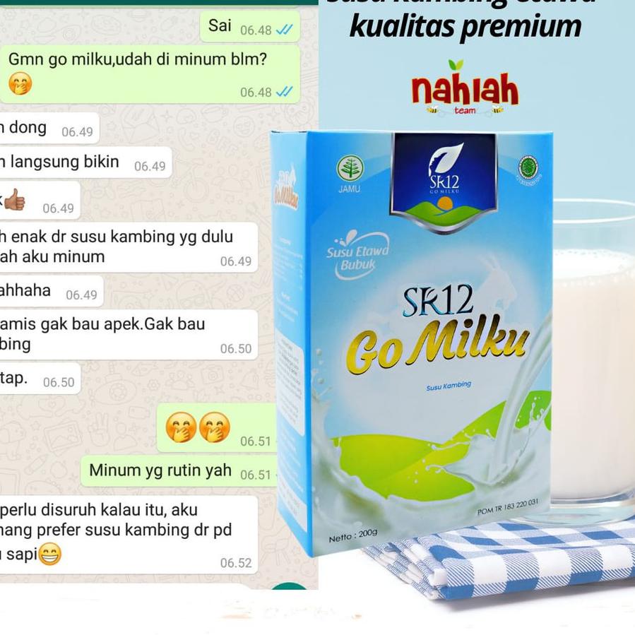 

limited Edition✔️[TANPA GULA] Susu Kambing Etawa Bubuk GOMILKU SR12 GO MILKU BPOM Plus Madu Daun Kelor Ikan Gabus|RA9