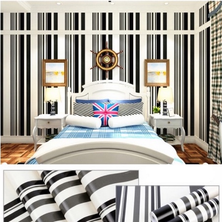 Wallpaper Sticker Motif Salur Hitam Moca 8M