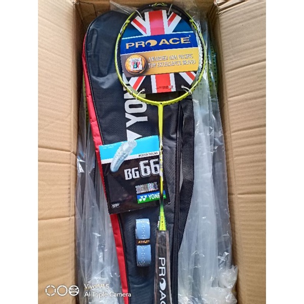 Raket Badminton Pro Ace Vortex 90 Hijau Original Full Set