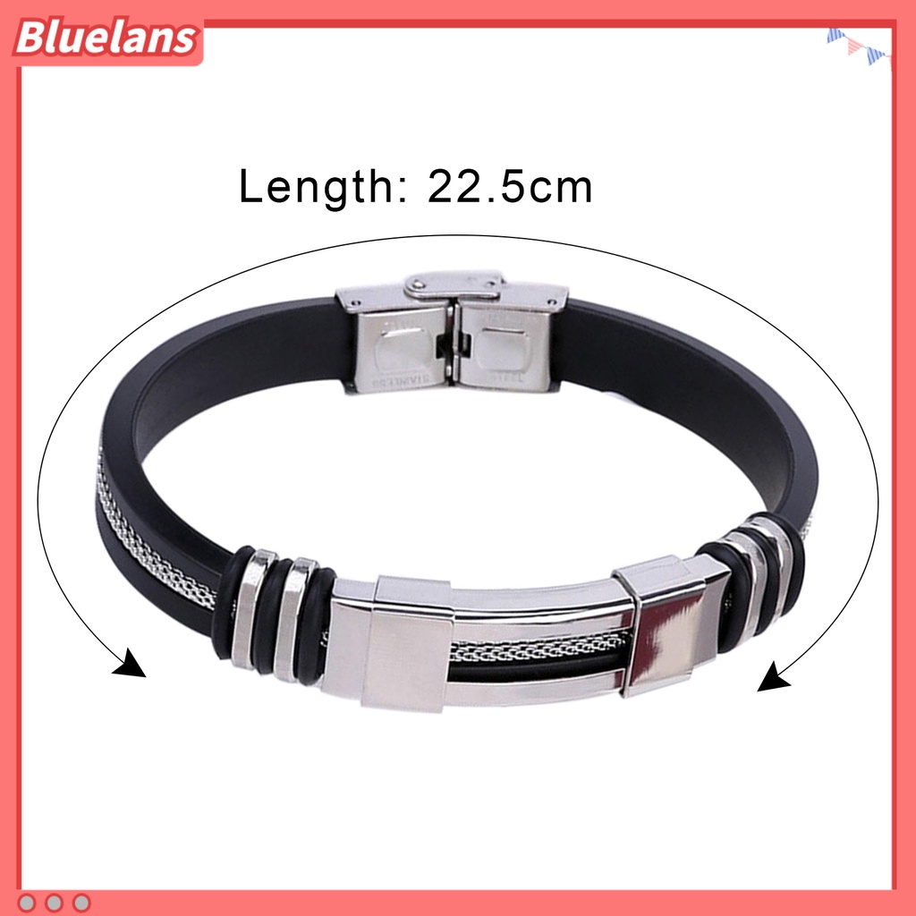 [bluelans]Fashion Stainless Steel Men Bracelet Jewelry Bangle Wrist Band Party Decoration