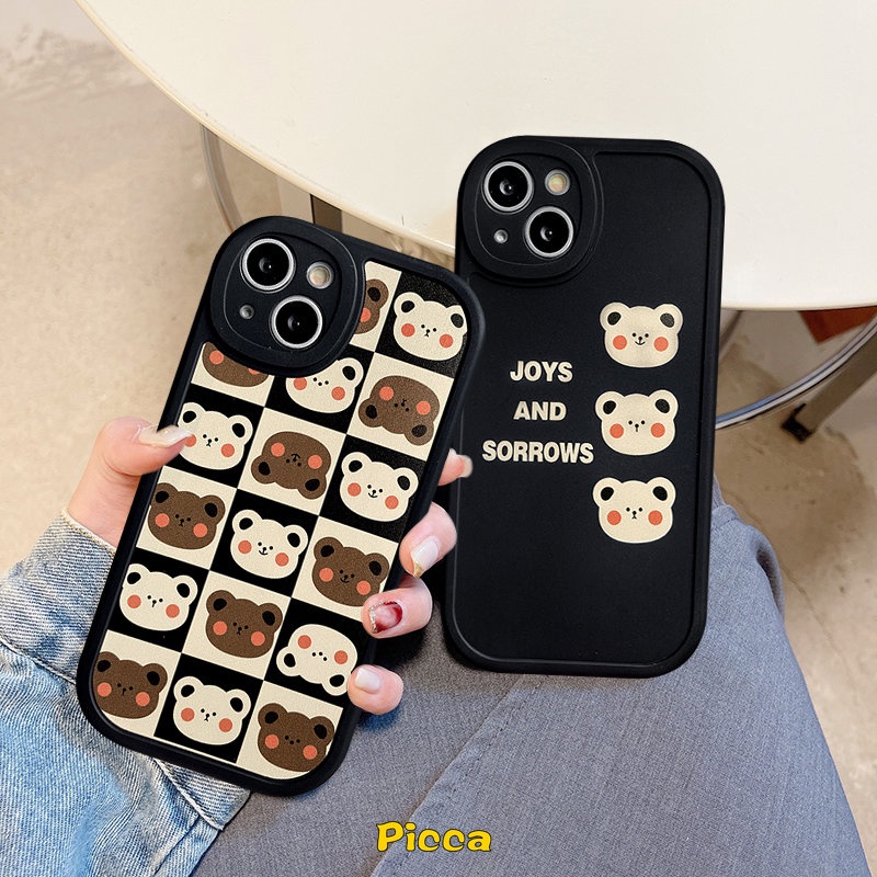 Soft Case Silikon Motif Kartun Beruang Untuk iPhone 11 7Plus XR 6s 8 7 6 14 Plus X XS Max 13 14 12 11 Pro Max 6Plus