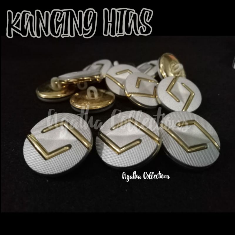 KANCING HIAS EMAS ABU ABU PER 6 BIJI &amp; 12 BIJI UKURAN 15mm,18mm&amp;20mm