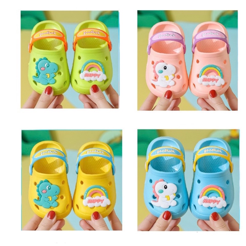 Sendal / Sandal Anak Laki Laki / Perempuan Cewek Cowok Dino Rainbow Kids Shoes / Children Shoes  1 - 5 Tahun as