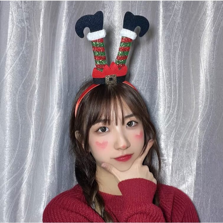 Bando Natal Tanduk Rusa Metalik Merah Kado Natal Christmas Headband Bando Rusa Natal Ornamen Kado Christmas Murah