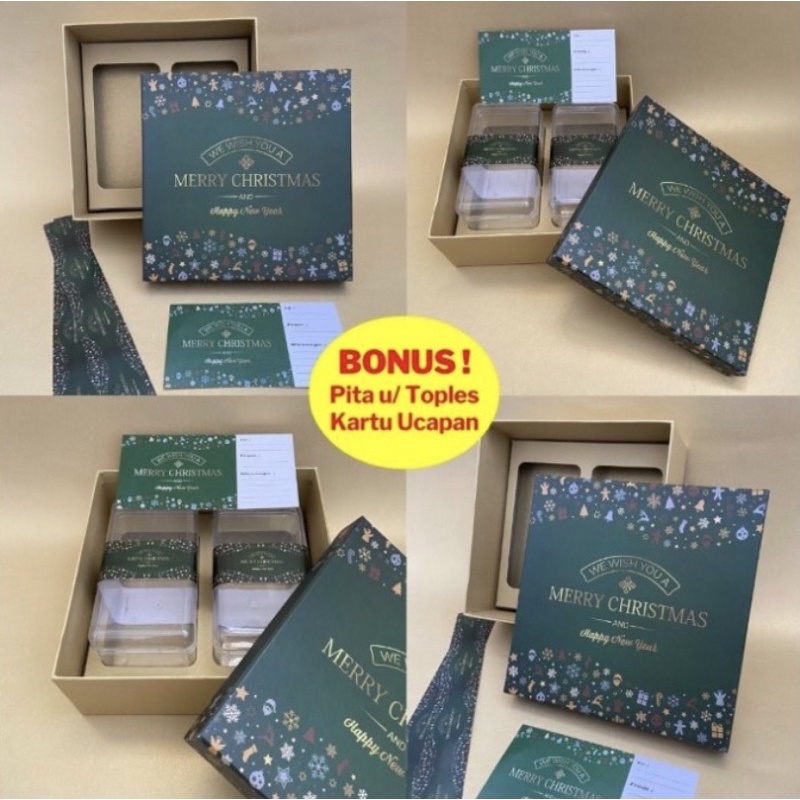 ExtraWrap (CCA) Box Parcel natal 20 x 20 x 8 / hampers hardbox christmas / kotak kue kering natal