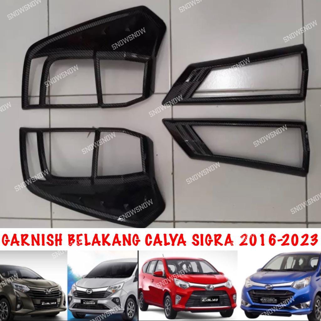 Garnish Lampu Belakang Calya Sigra 2016 2018 2019 2021 2022 2023 Carbon