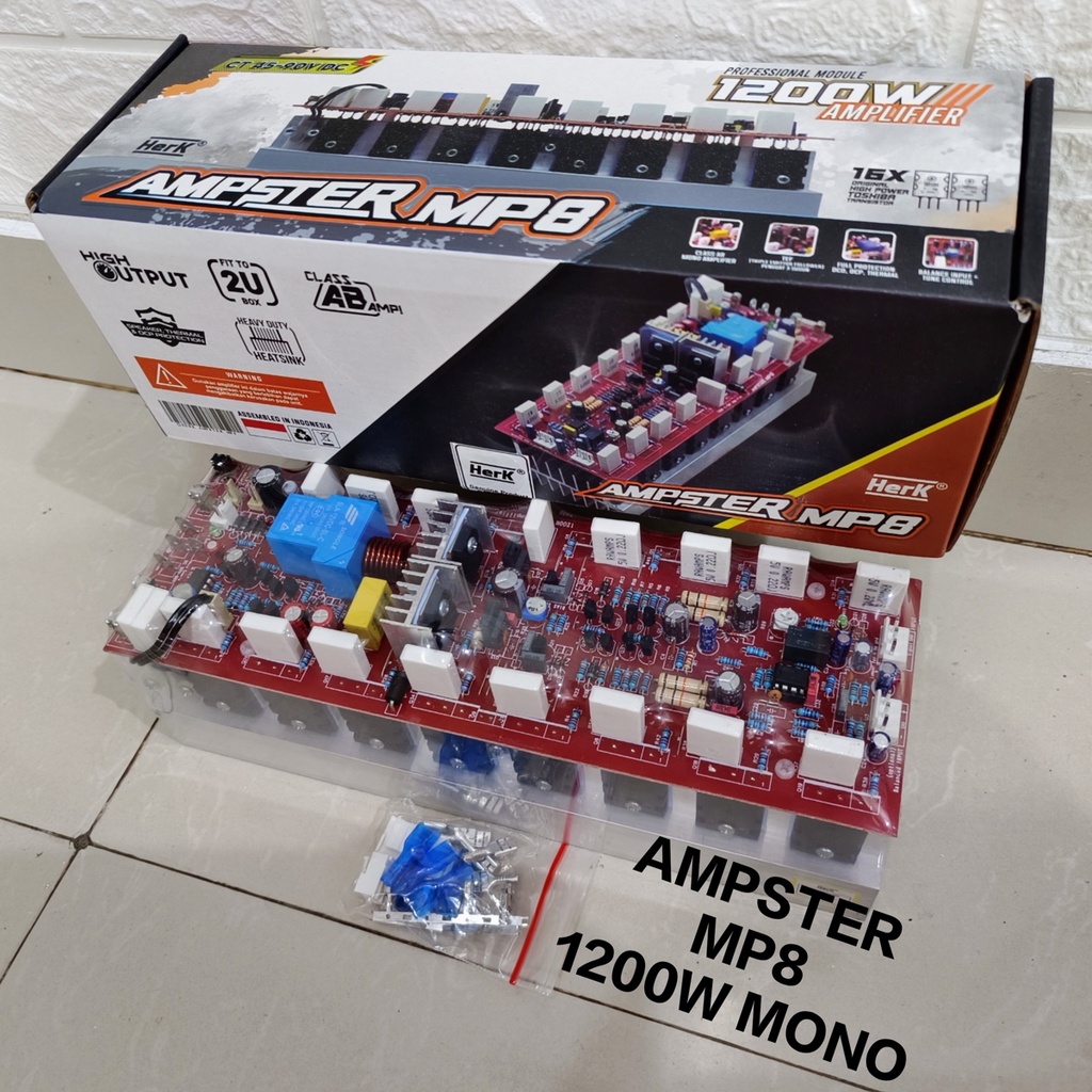 Jual Kit Power Amplifier Mono Ampster MP8 1200W 16x Toshiba CT 45-90V