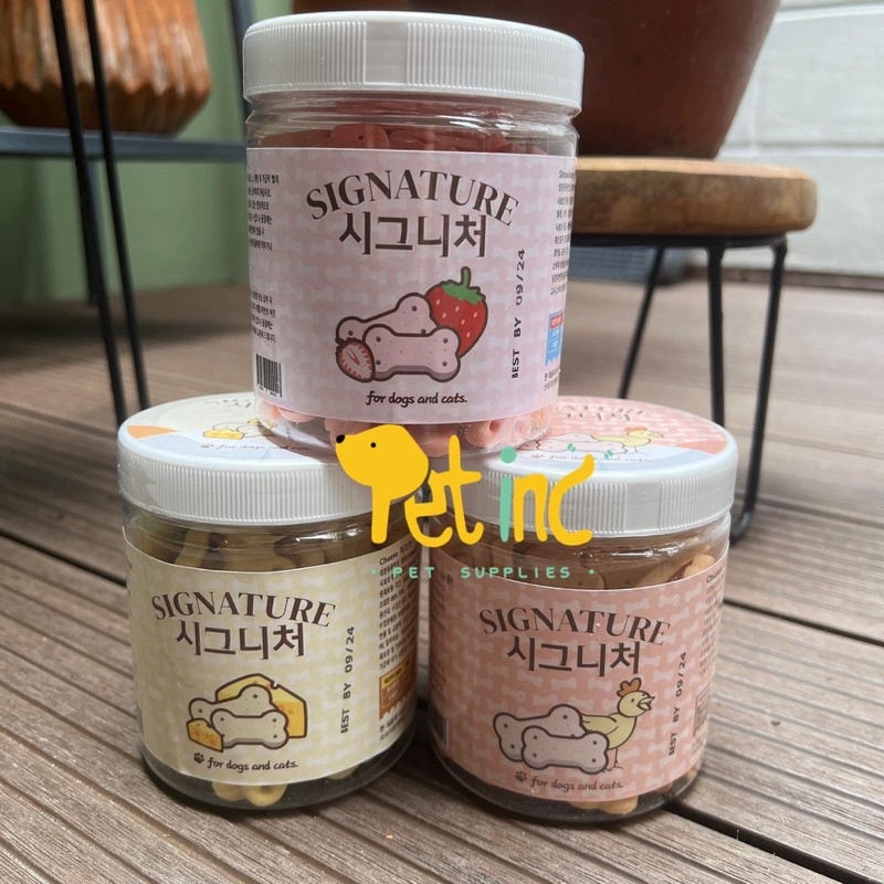 Signature korea bone cookies jar for dog and cats 180gram
