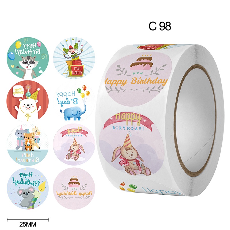 COD✨500 PCS / 1 ROLL STIKER TERIMA KASIH / STICKER THANK YOU Stiker Terima Kasih gs-16#🌟C98-2.5cm