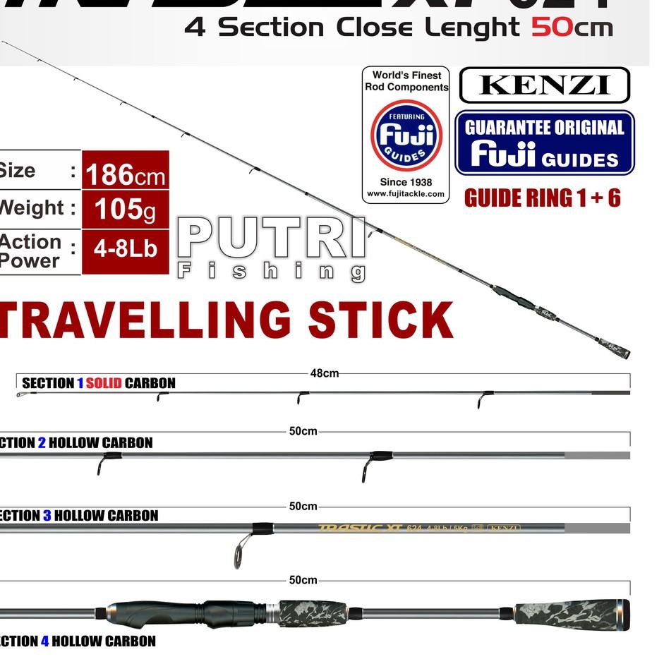 Grosir Diskon JORAN KENZI TRASTIC XT 624 TRAVEL ROD Fuji Guides 4-8Lbs