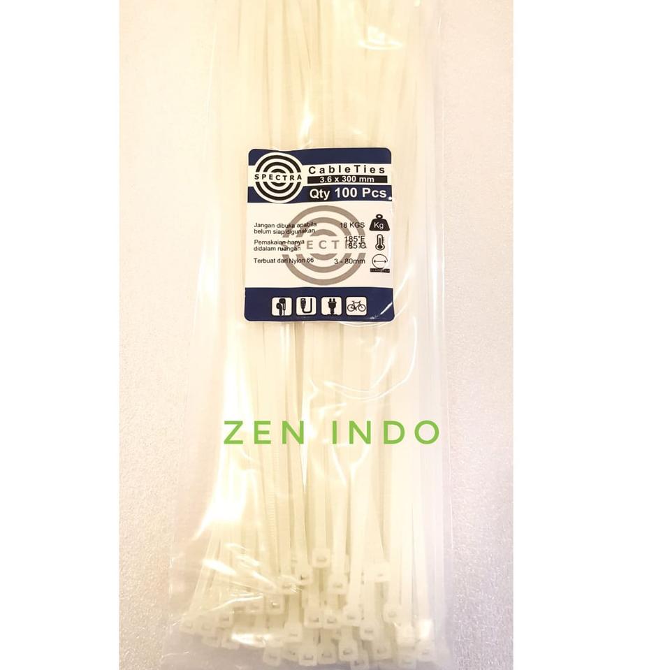 Promo promo--Label Kabel / Marker Ties 3.6x300mm Qty 100pcs Putih Nylon 66 Spectra