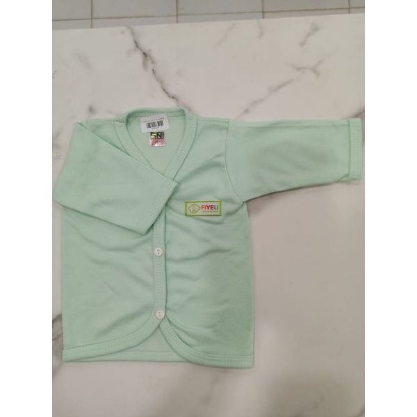 Baju Fiyeli DK Polos Panjang / Baju Bayi Baru Lahir atau Newborn Lengan Panjang