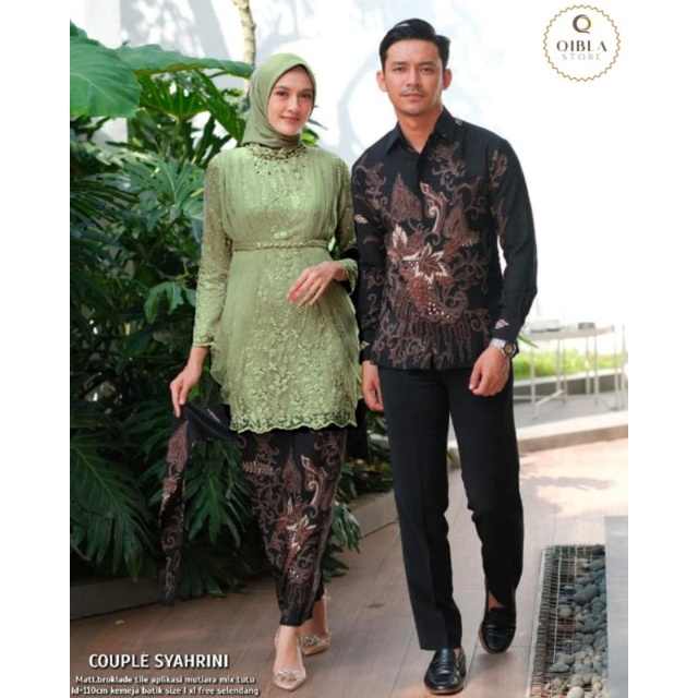 Baju Couple / Couple Kebaya - kemeja batik / Couple Syahrini by Qibla