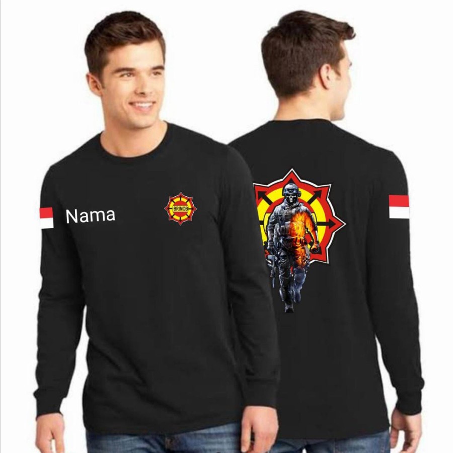 Tshirt Brimob / Kaos Brimob Lengan Panjang / Baju Premium / Tshirt