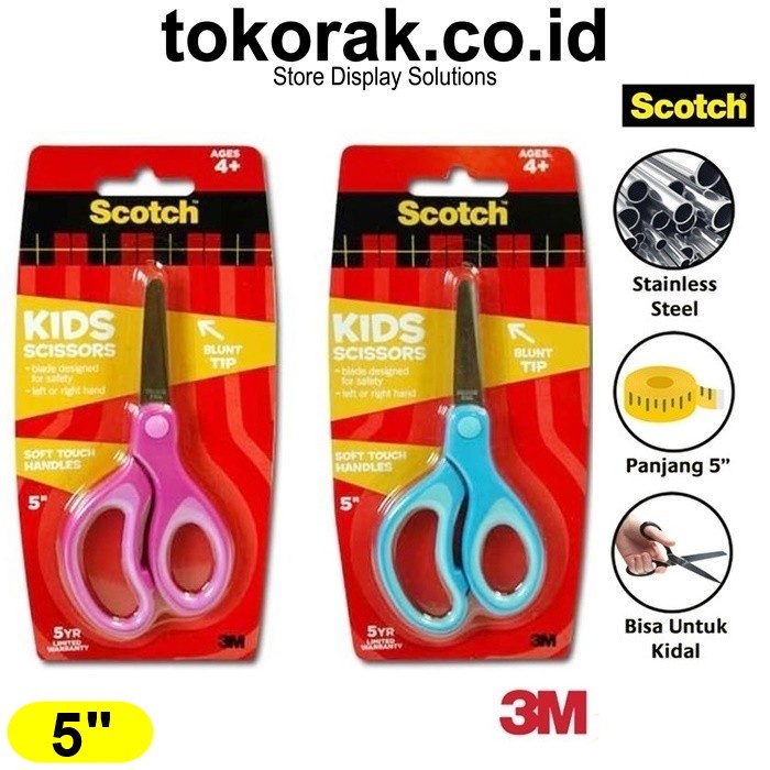 

Bergaransi Scotch 3M Gunting Anak 5 Inch 1442B - Kids Scissors Blunt Trendi