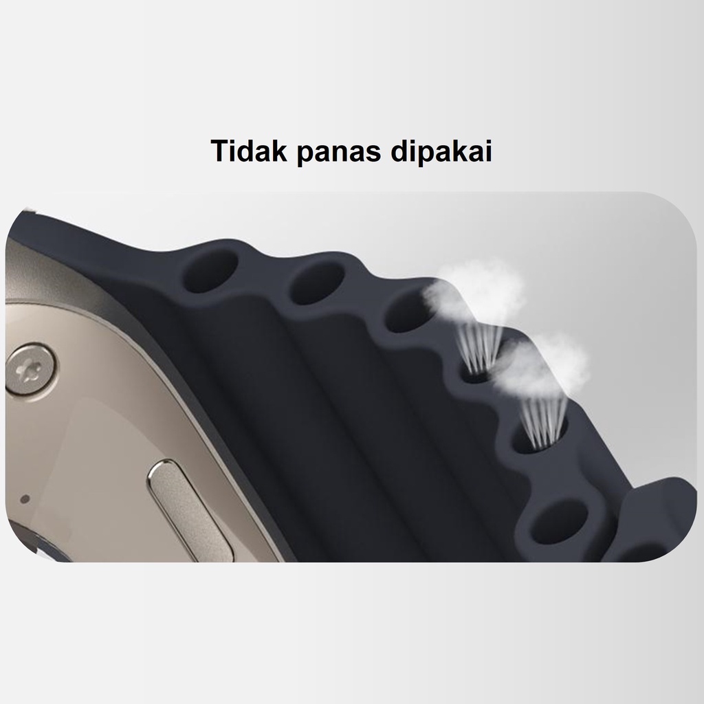 Ocean Silicone Rubber Strap Apple Watch 38mm 42mm 40mm 44mm 41mm 45mm Apple watch ultra tali jam pengganti iwatch