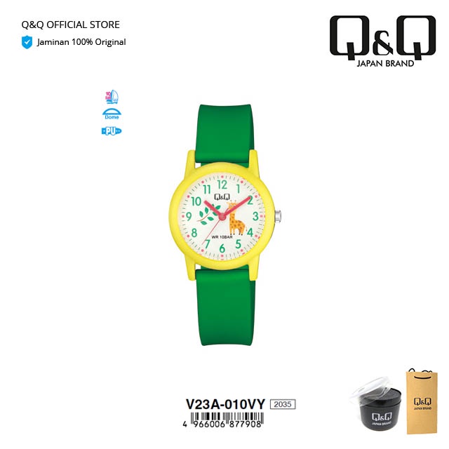 Q&Q QnQ QQ Original Arloji Jam  V23 V23A Tangan Anak Lucu Motif Analog Tahan Air 10 BAR-0