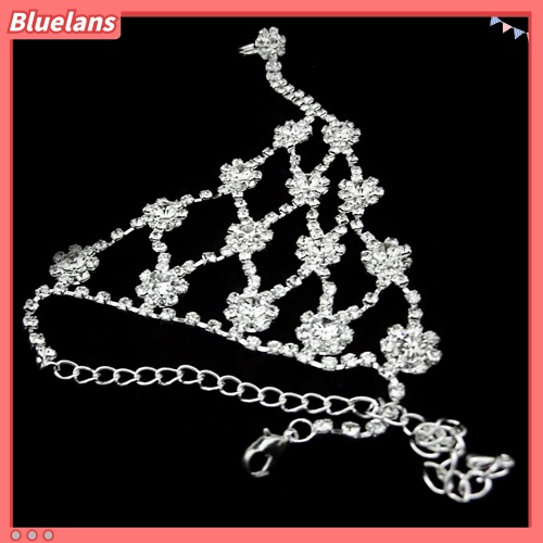 [Bayar Di Tempat]Gelang Tangan Dengan Sambungan Jari Bahan Batu Rhinestone Untuk Acara Pernikahan