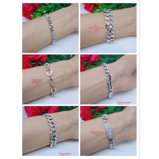 Gelang Jurai Rantai silver Titanium Tembaga Terlaris Termurah