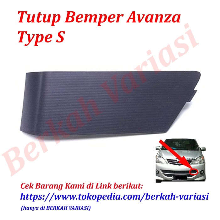 [BAYAR DIRUMAH] Tutup Bumper Atau Bemper Toyota Avanza Type S - Kiri / Perlengkapan Variasi Mobil Mu