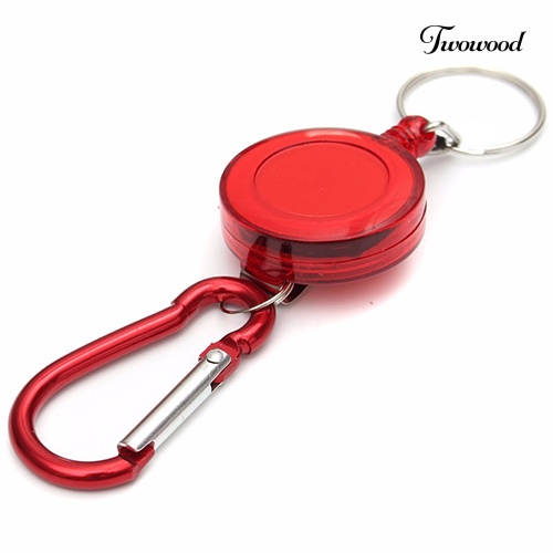 Twowood 1Pc Gantungan Kunci Carabiner Dengan Strap Retractable Warna Warni