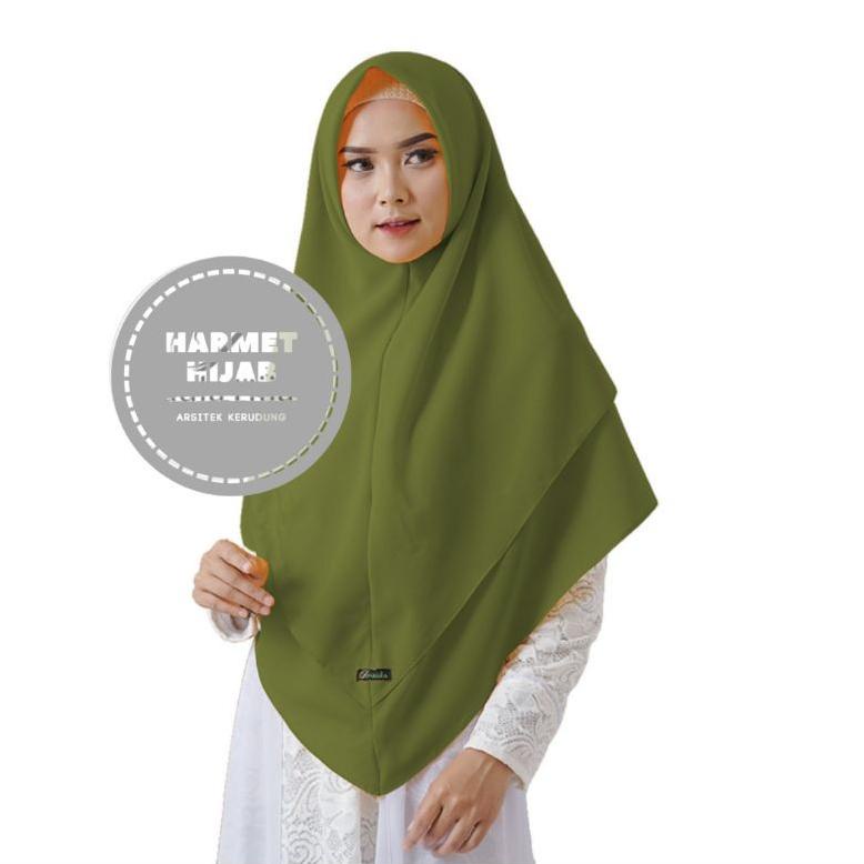 ㄳX Khimar Hijab Jilbab Kerudung Syari Tanpa Pet Dua Layer Diamond Crepe Non Pet GREAT SALES 2879 ◉