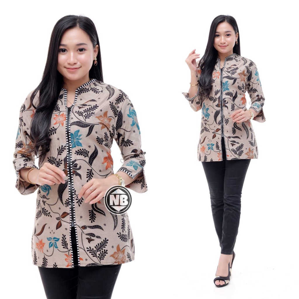 Baju Batik Wanita Modern M L XL XXL Atasan Batik Kerja Wanita Batik Kantor Seragam Batik Pekalongan