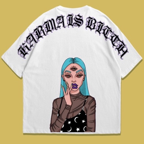 Kaos Oversize Wanita Baju KARMA Branded Zamella 24s Best Quality