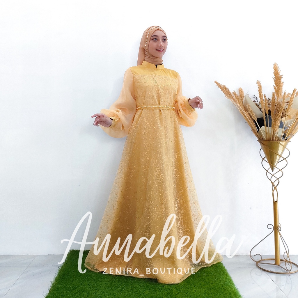 ANNABELA GAUN pesta pengantin mewah full tulle bordir / baju kondangan / prewedding / lamaran / wisuda / wedding bisa dipesan couple / tersedia ukuran kecil hingga jumbo