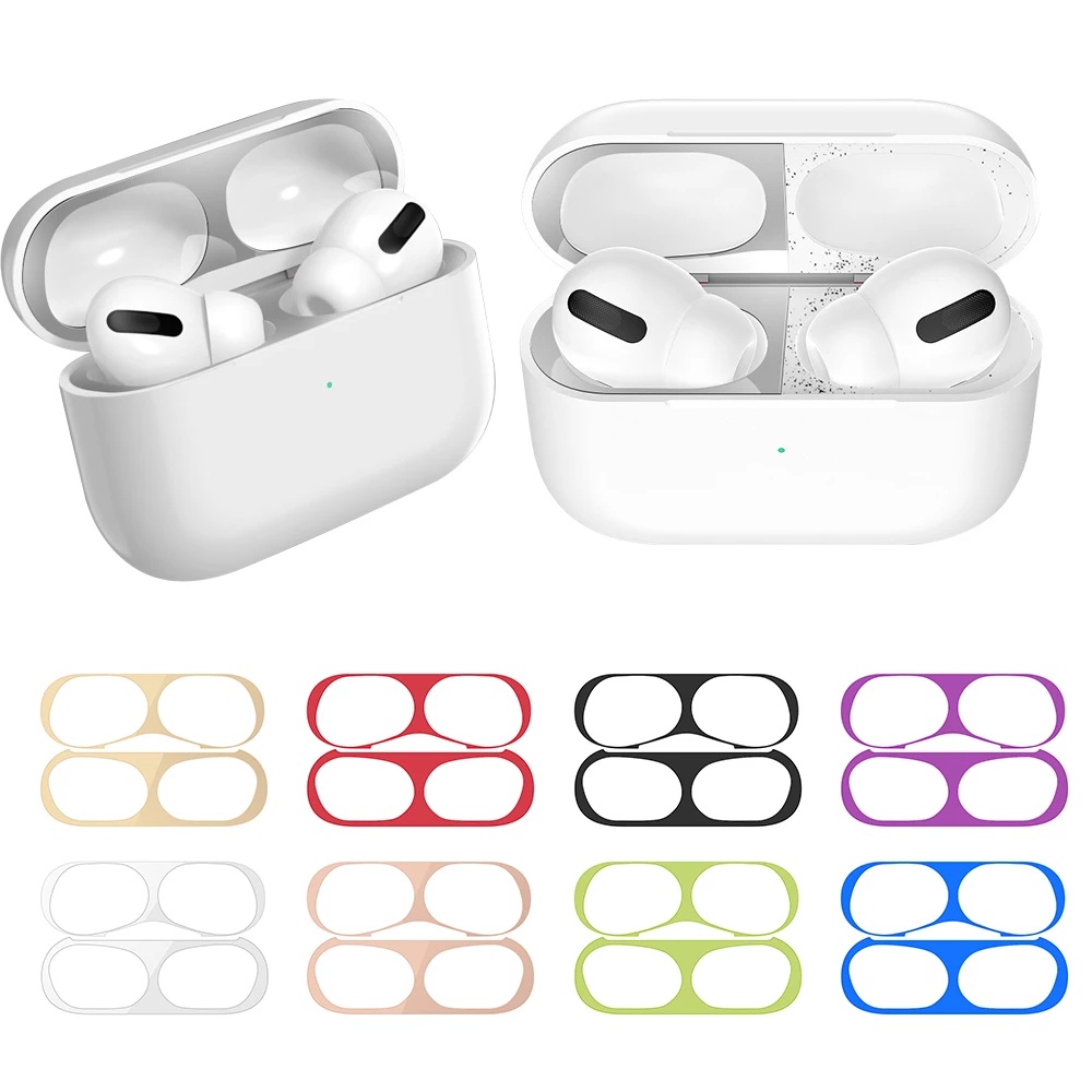 1 Pc Stiker Pelindung Earphone Anti Gores Bahan Metal Untuk Airpods Pro 2 3