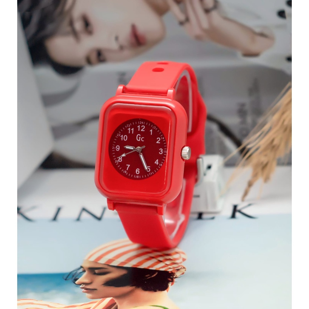 [DGS] JAM TANGAN WANITA / PRIA ANALOG QUARTZ RUBBER WATCH IMPORT GROSIR ORIGINAL KOTAK PERSEGI HIGH QUALITY RM055