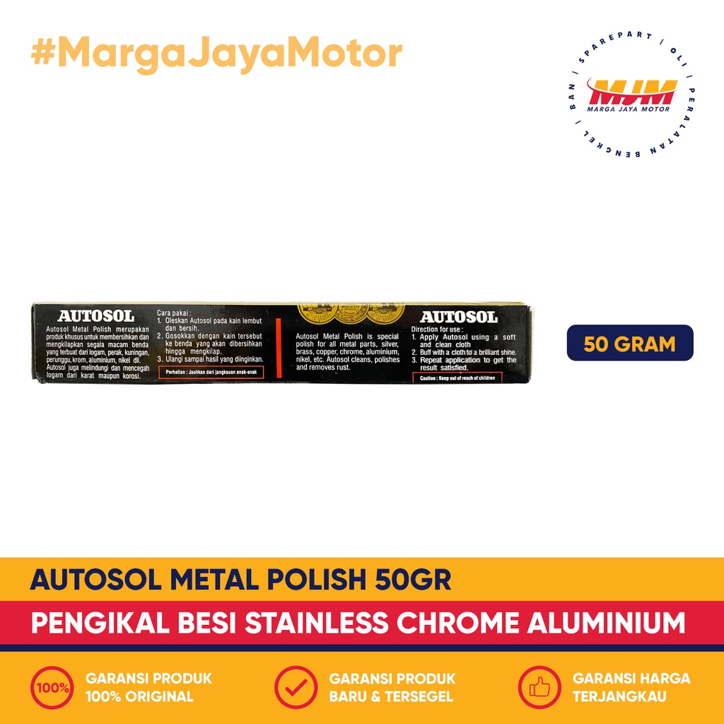 Autosol Metal Polish 50gr Pengkilap Logam Besi Chrome