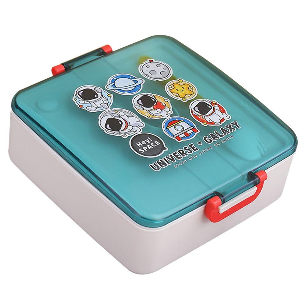 Top Lunch Box Microwavable Space Motif Astronot Untuk Pelajar Pekerja Kantor 13.Wadah Makanan L