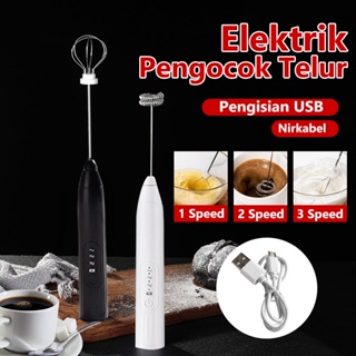WEWI Pembuih Susu Pengocok Telur Handheld Blender Milk Frother Electric Mixer Portable Egg Beater USB Rechargeable