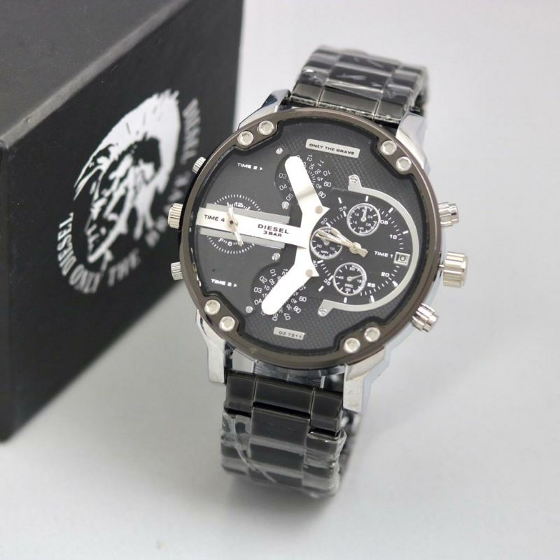 Jam Tangan Diesel Dualtime Jam Tangan Chronograph Pria Stainliss Steel