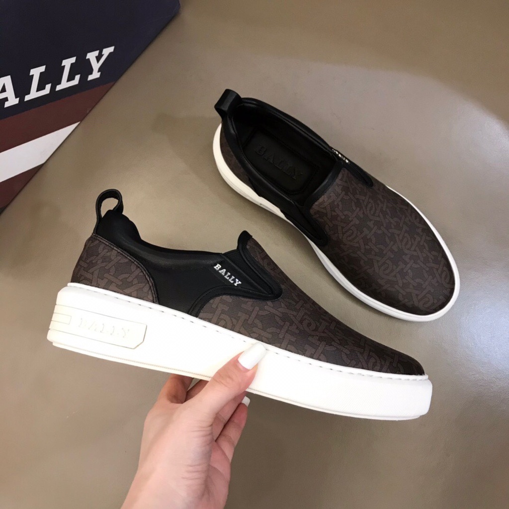 BALLY men's flat shoes, slip-on, casual shoes