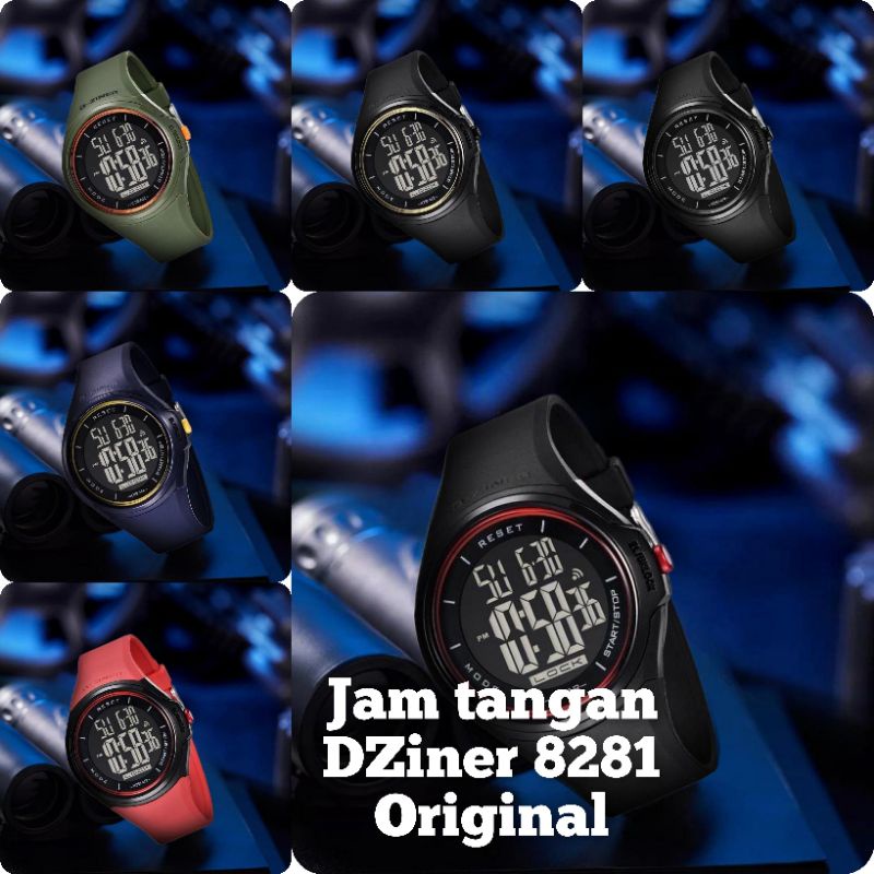 Jam tangan pria Dziner Dz8281 Digital Original