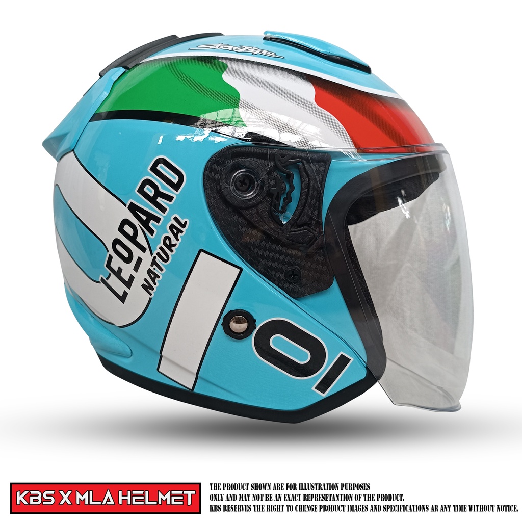 Helm Half Face MLA DJ MARU Motif Solid Kaca Bening Untuk Pria Dan Wanita Dewasa COD