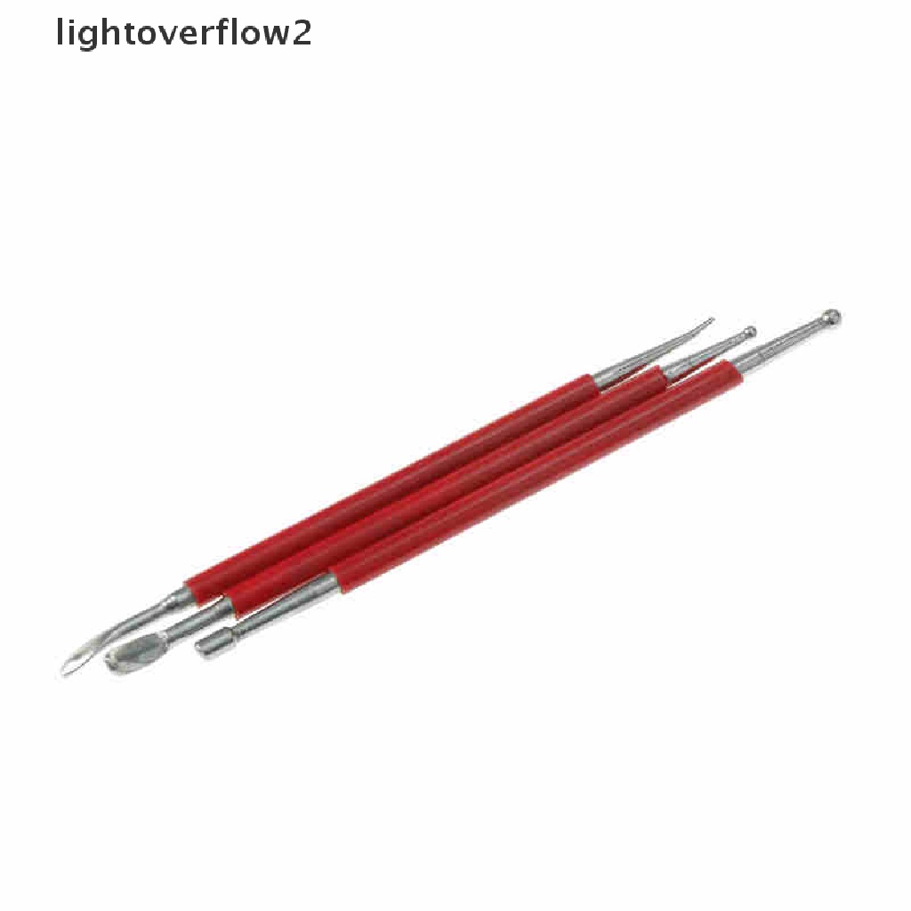 (lightoverflow2) 3pcs / Set Alat Pahat Tembikar Tanah Liat / Polymer / Keramik DIY