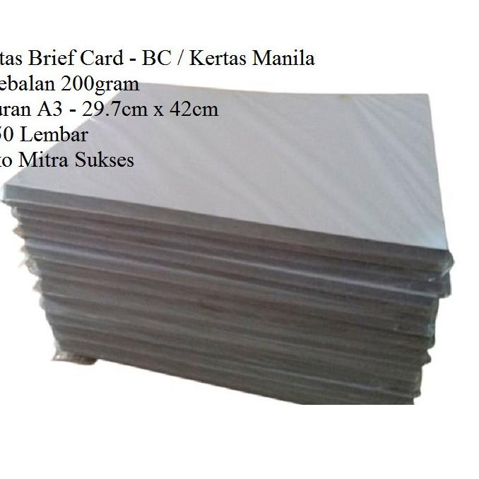 

Promo - 50 Lembar Kertas Brief Card - BC - Kertas Manila 200gram A3