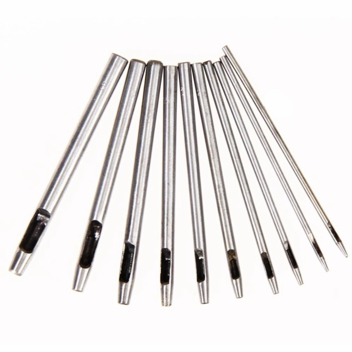 

Eklusif 10Pcs Size Kecil Plong Pembolong Bulat Punch Hole - Pembolong Leather Bergaransi