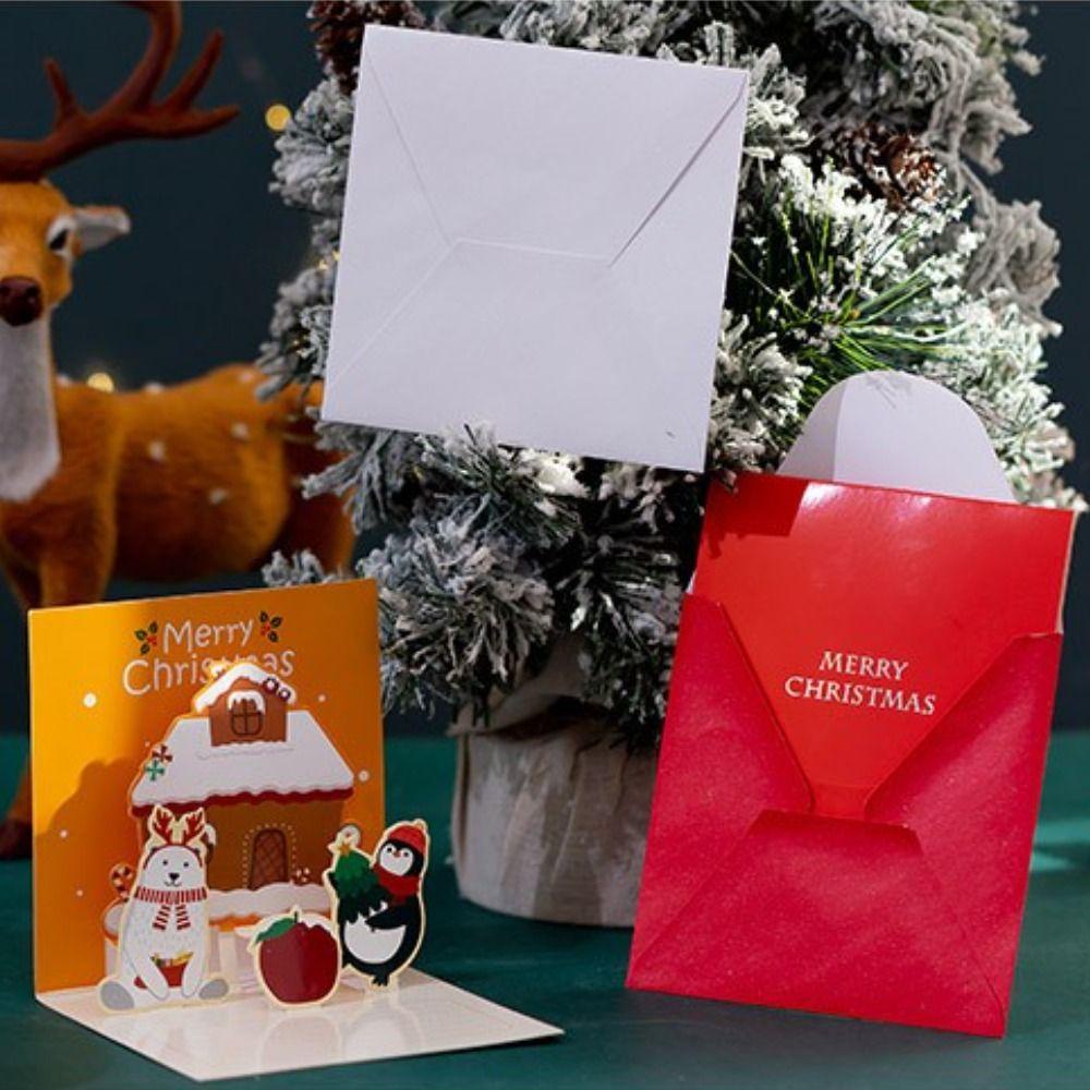 【 ELEGANT 】 Kartu Ucapan Dengan Amplop 3D Snowman Hadiah Tahun Baru Sahabat Keluarga Ulang Tahun Thank You Card