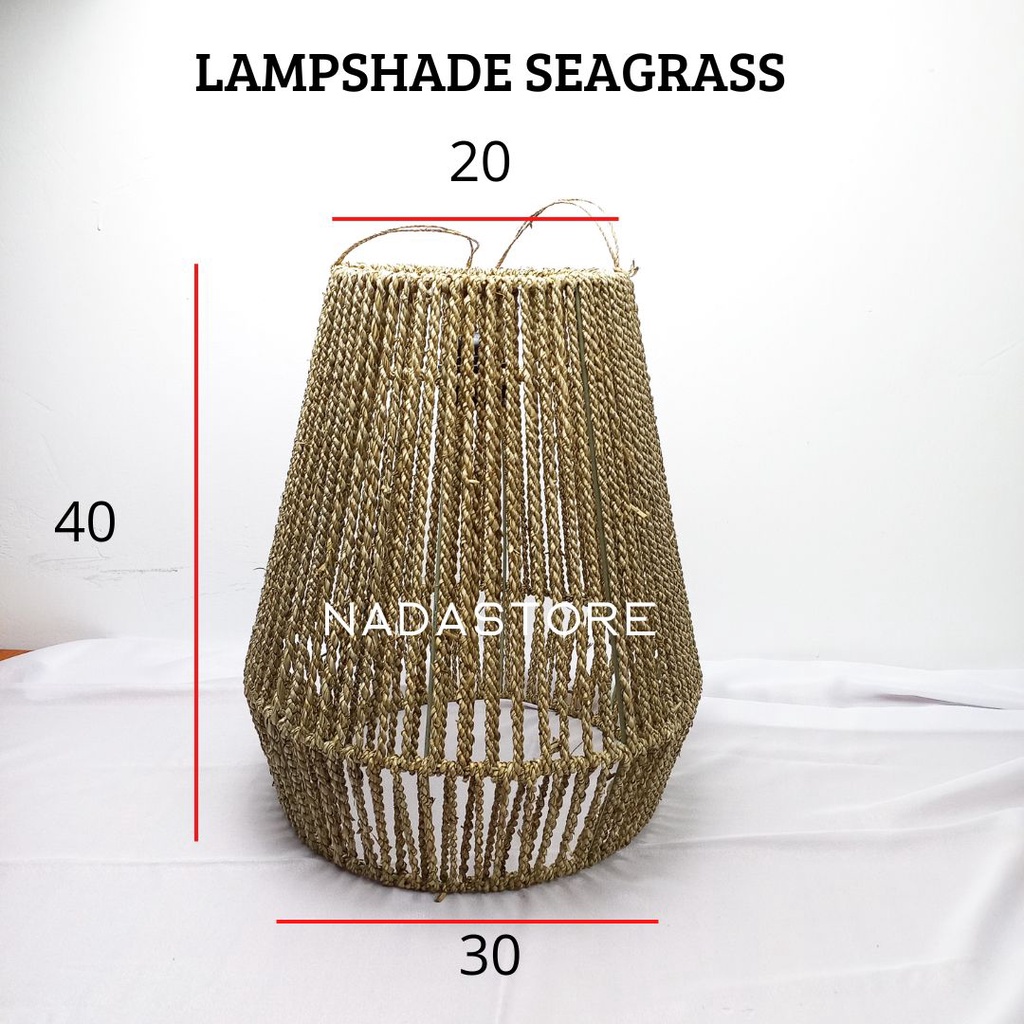 ECO - SEAGRASS LAMPSHADE WITH METAL FRAME / CUP LAMPU SEAGRASS UNIK AESTHETIC