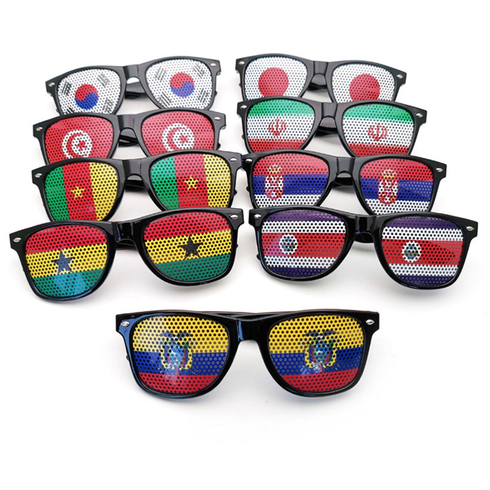 2022 Unisex fashion Football Fans Glasses with sticker PC glasses