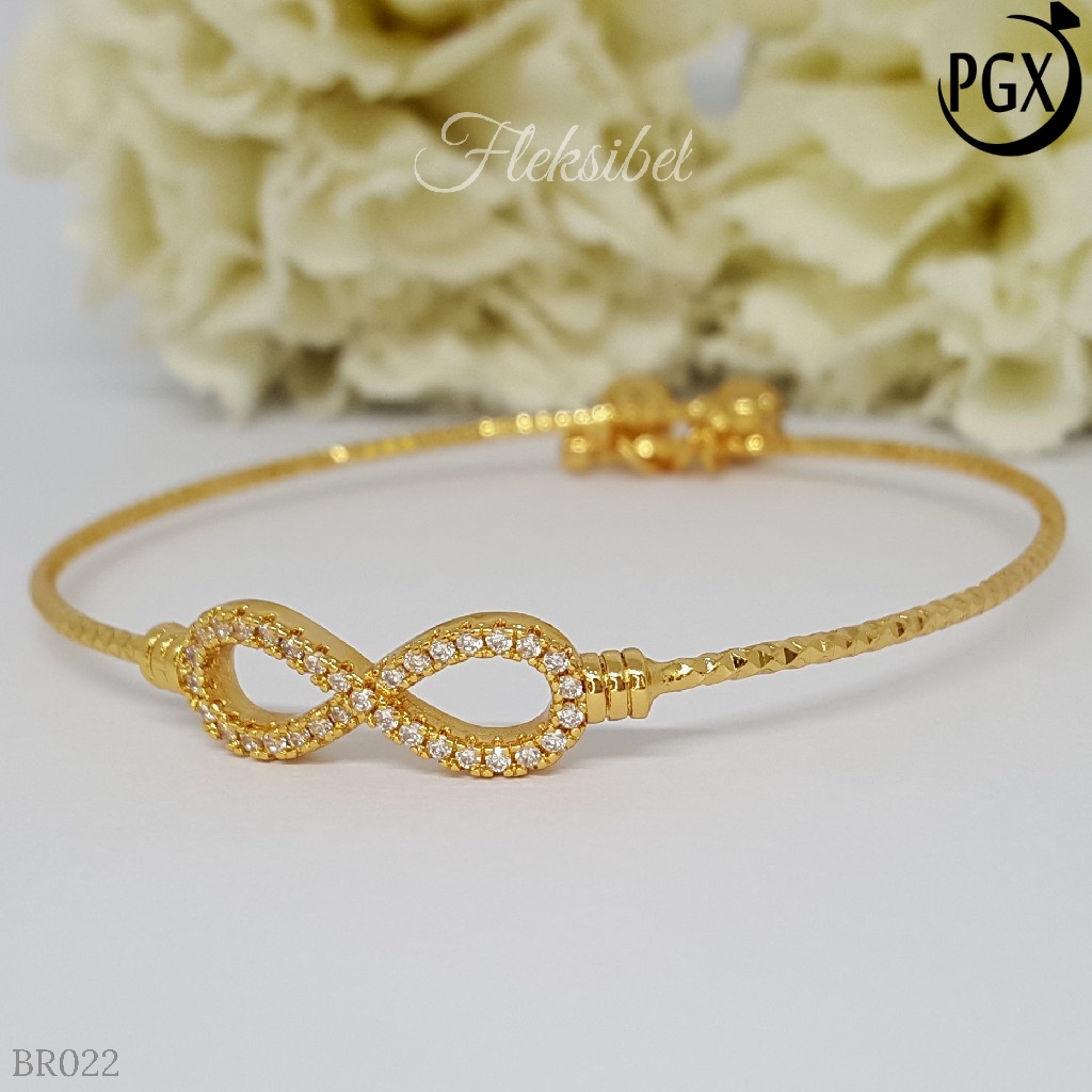 PGX Gelang Bangle Fleksibel Perhiasan Xuping Lapis Emas - BR022