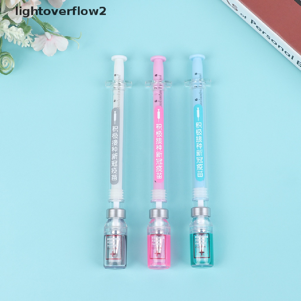 (lightoverflow2) 2pcs / Set Bolpoin Model Dorong / Tarik Untuk Kantor